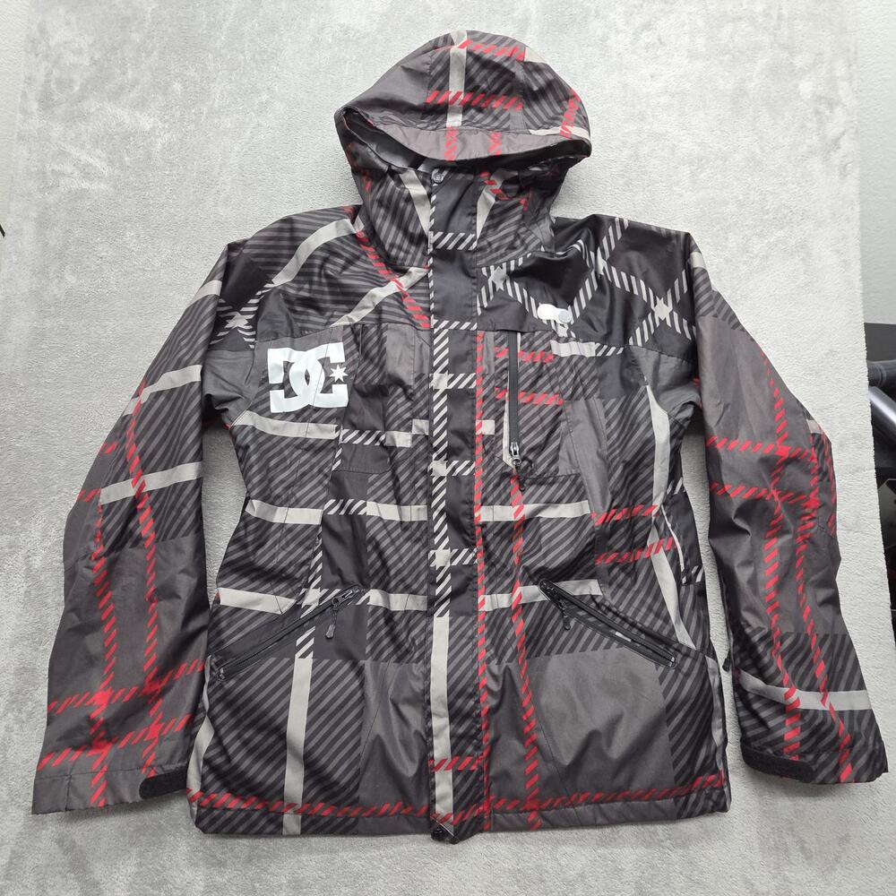 DC Jacket Mens L Black Puffer Hooded Insulated Lined Full Zip Pockets